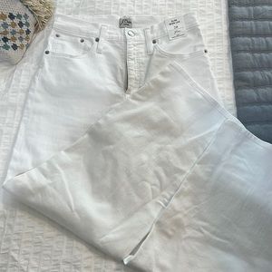 J crew slim wide leg white jeans